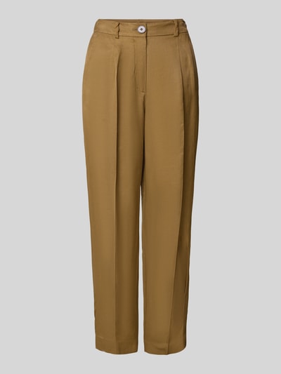 Mango Loose Fit Stoffhose aus Viskose-Leinen-Mix Modell 'MOSKITO' Oliv 2