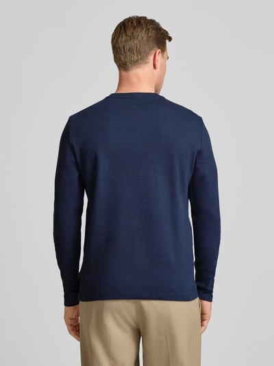 Christian Berg Men Longsleeve mit Strukturmuster und Rundhalsausschnitt Marine 5