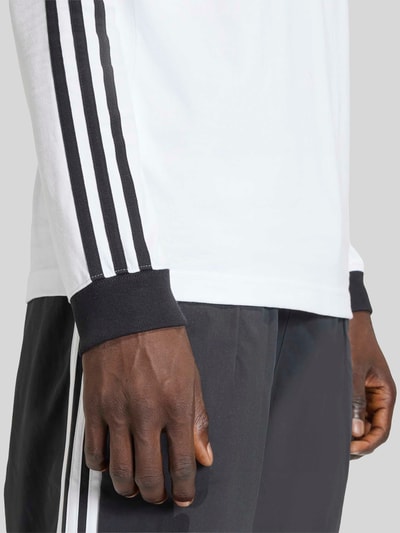 adidas Originals Regular Fit Langarmshirt aus reiner Baumwolle mit Logo-Stitching Weiss 3