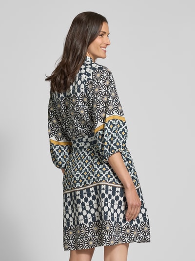 Marc O'Polo Sukienka lniana o linii A ze wzorem na całej powierzchni Granatowy 5