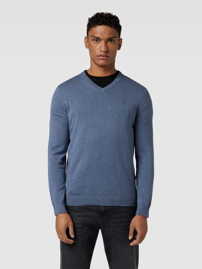 Tom Tailor Gebreide pullover met V-hals Rookblauw - 4