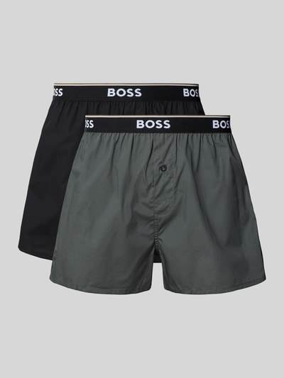 BOSS Regular fit boxershort van puur katoen in een set van 2 stuks Rietgroen - 1