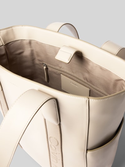 CK Calvin Klein Torebka z detalami z logo model ‘WEBBING’ Beżowy 5