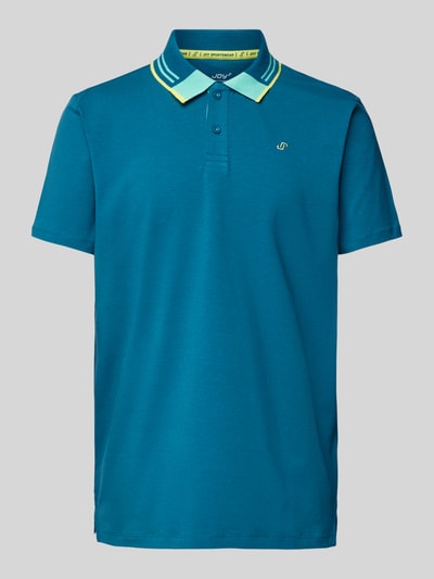 Joy Poloshirt mit Label-Stitching Petrol 2