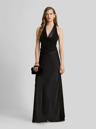 Lauren Ralph Lauren Sukienka wieczorowa z satynowymi klapami Czarny 4