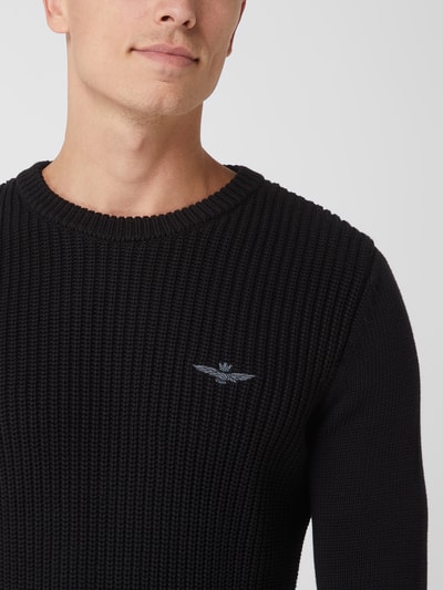 Aeronautica Militare Pullover aus Baumwolle  Schwarz 3