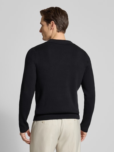 Lindbergh Relaxed Fit Strickpullover in Ripp-Optik Black 5