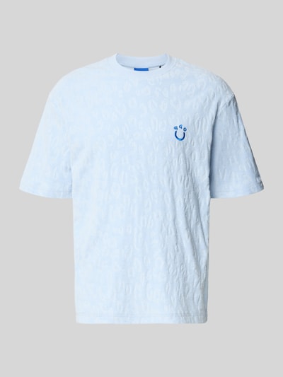 Produktfoto, Regular Fit T-Shirt aus Frottee von Hugo Blue, hellblau, unifarben, Rundhals, kurzarm, strukturierte Baumwolle-Oberfläche