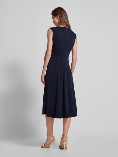 Lauren Ralph Lauren Midi-jurk met knoopdetail, model 'TESSANNE' Marineblauw - 5