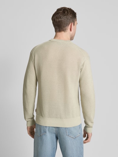 BOSS Orange Strickpullover mit Rundhalsausschnitt Modell 'Kordino' Sand 5