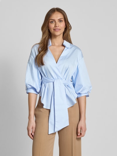 Rich & Royal Slim Fit Bluse mit tiefem V-Ausschnitt Blau 4