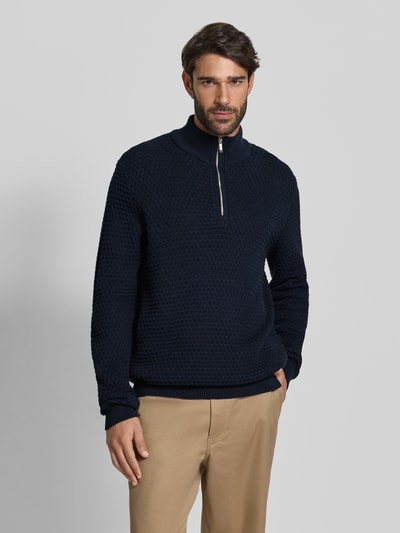 MCNEAL Strickpullover mit gerippten Abschlüssen Dunkelblau 4