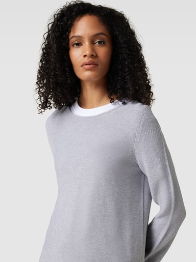 Christian Berg Woman Gebreide pullover met boothals Lichtgrijs gemêleerd - 3