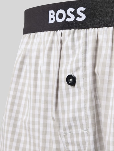 Produktfoto, Boxershorts aus reiner Baumwolle im 2er-Pack von BOSS, Optik: Allover-Muster in kariert, elastischer Label-Bund, Reine Baumwolle.