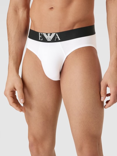 Emporio Armani Slip mit Label-Print Modell 'SHINY BIG LOGO' Weiss 3