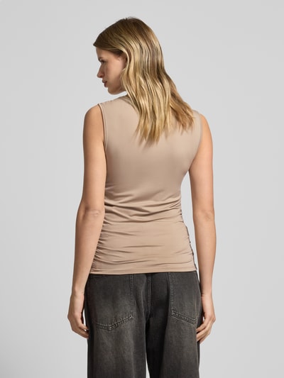 Pieces Slim Fit Top mit Seitenraffung 'MADISON' Sand 5