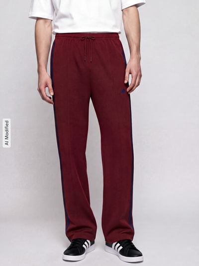 adidas Sportswear Loose-Fit Sweathose mit Baumwoll-Anteil Modell 'STADIUM' Dunkelrot 4