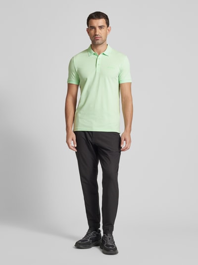 BOSS Green Koszulka polo z detalem z logo model ‘Paule’ Jasnozielony 1