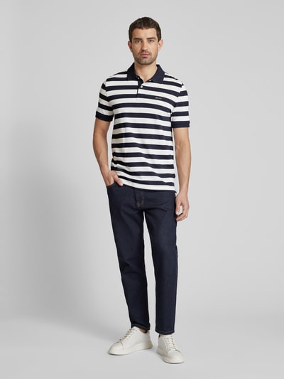 Gant Poloshirt mit Label-Stitching Modell 'STRIPE' Marine 1