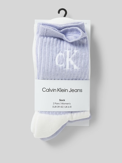 Calvin Klein Jeans Socken mit Label-Print im 2er-Pack Lila 3