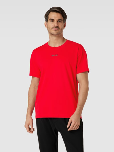 HUGO Oversized T-shirt met labelprint, model 'Linked' Rood - 4