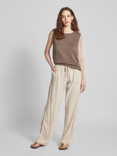 Neo Noir Stoffen broek in effen design, model 'Sonar' Beige - 1