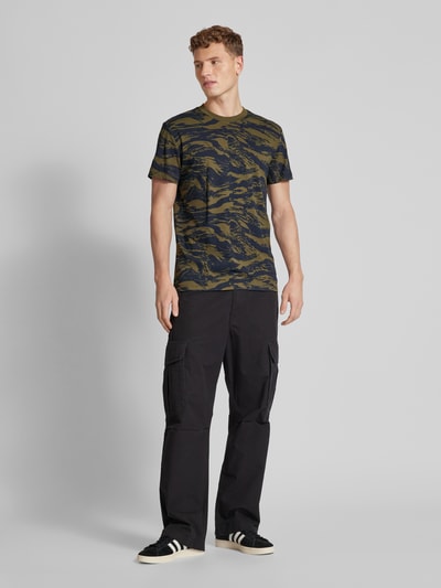 G-Star Raw T-shirt met camouflagemotief, model 'Tiger' Olijfgroen - 1