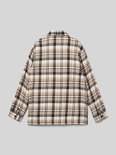 s.Oliver RED LABEL Regular fit flanellen overhemd van een mix van katoen en viscose Zand - 3