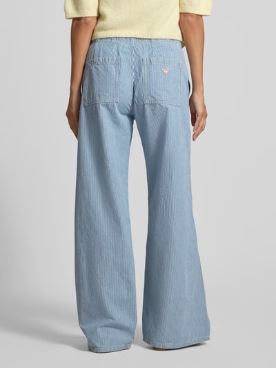 GUESS Jeans Jogger Pants mit Bindegürtel und Eingrifftaschen Blau 5