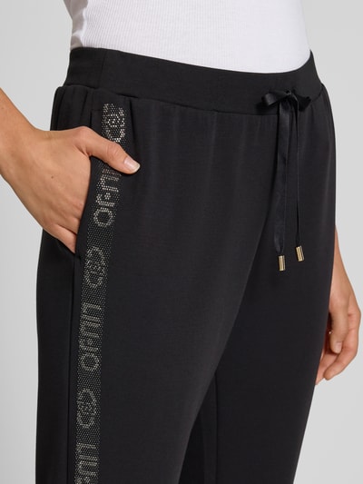 LIU JO SPORT Sweatpants mit Galonstreifen und Ziersteinbesatz Black 3