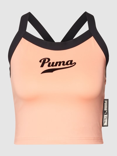 PUMA PERFORMANCE Top krótki z aplikacją z logo Morelowy 2