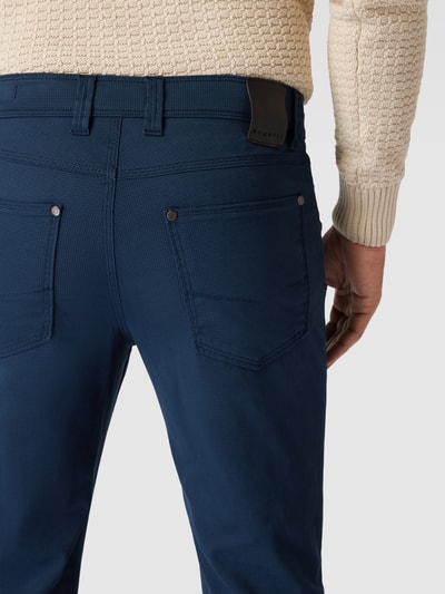 bugatti Regular fit chino met structuurmotief Blauw - 3