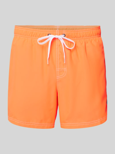 Sundek Regular fit zwembroek met gestileerde opening Neon oranje - 1