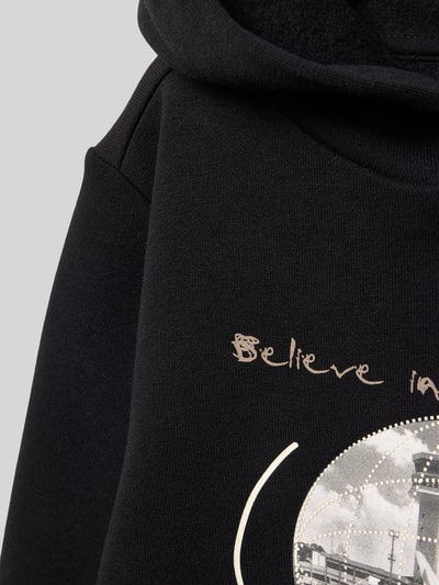 s.Oliver RED LABEL Regular fit hoodie van katoenmix  Zwart - 2