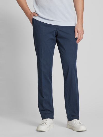 Hiltl Slim Fit Hose mit Bügelfalten Modell 'Teaker' Dunkelblau 4