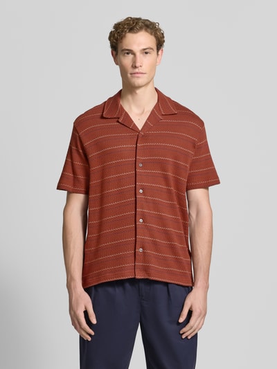 Selected Homme Relaxed Fit Freizeithemd aus Baumwoll-Mix mit Viskose-Anteil Modell 'MARC' Rostrot 4