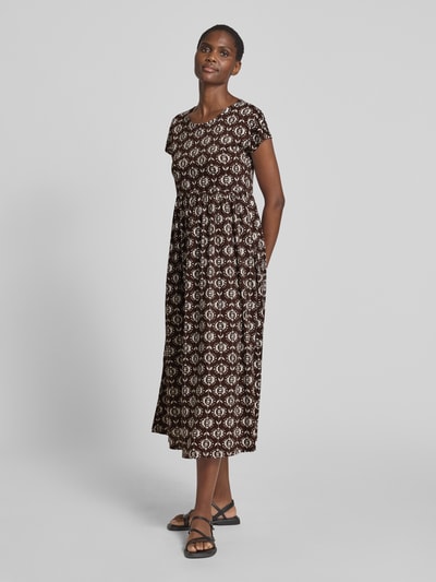Weekend Max Mara A-Linien Midikleid aus reiner Baumwolle Modell 'GEROG' Dunkelbraun 1