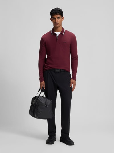 BOSS Green Regular Fit Poloshirt aus reiner Baumwolle Modell 'Plisy' Bordeaux 1