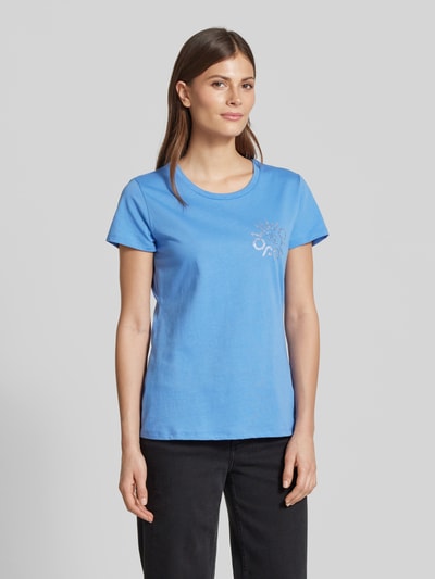 Liu Jo White T-Shirt mit Label-Detail Hellblau 4