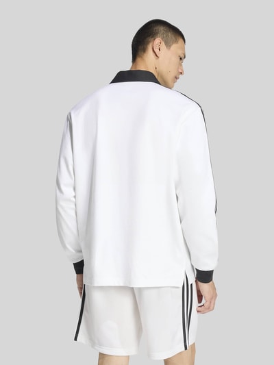 adidas Originals Regular Fit Rugbyshirt aus reiner Baumwolle mit Logo-Stitching Weiss 5