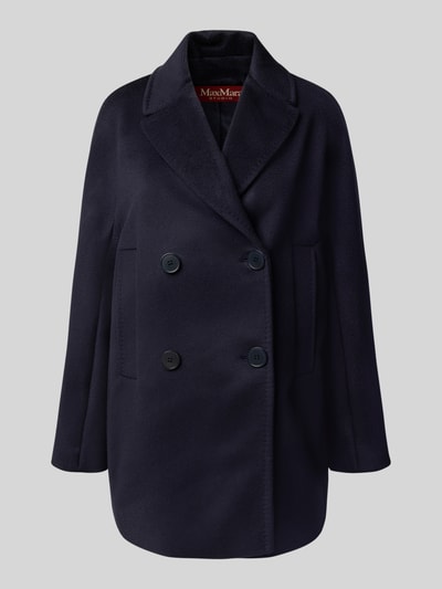 Max Mara Studio Regular Fit Mantel aus reiner Schurwolle Modell 'SHEREE' Marine 2