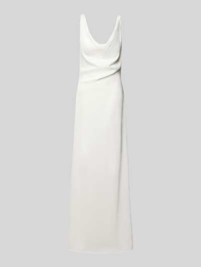 Produktfoto, Abendkleid mit Wasserfall-Ausschnitt von Mascara aus cremefarbenem Satin, Maxikleid im Straight Fit mit breiten Trägern