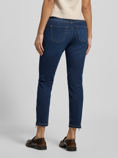 MAC Jeansy w dekatyzowanym stylu o kroju skinny fit Ciemnoniebieski 5