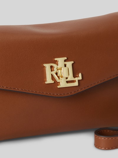 Lauren Ralph Lauren Schoudertas van echt leer met afneembare draagketting Cognac - 7