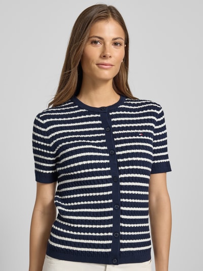 Tommy Hilfiger Regular Fit Strickjacke aus reiner Baumwolle Marine 3