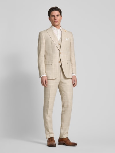 Carl Gross Slim Fit Anzughose mit Bügelfalten Beige 1