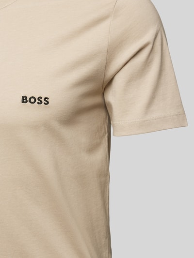 BOSS T-shirt met labelstitching in een set van 3 stuks Zand - 2