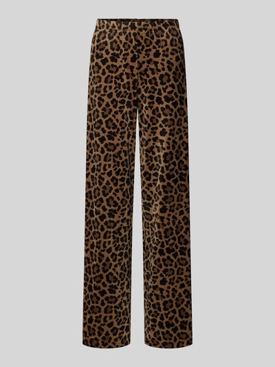 Marc Cain Regular Fit Stoffhose mit Allover-Animal-Print Camel 2