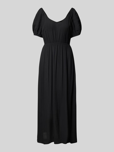 ICHI Midikleid aus Viskose mit V-Ausschnitt Modell 'MARRAKECH' Black 2