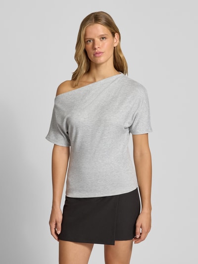 ONLY Regular Fit T-Shirt mit Viskose-Anteil Modell 'SILLY' Hellgrau Melange 4